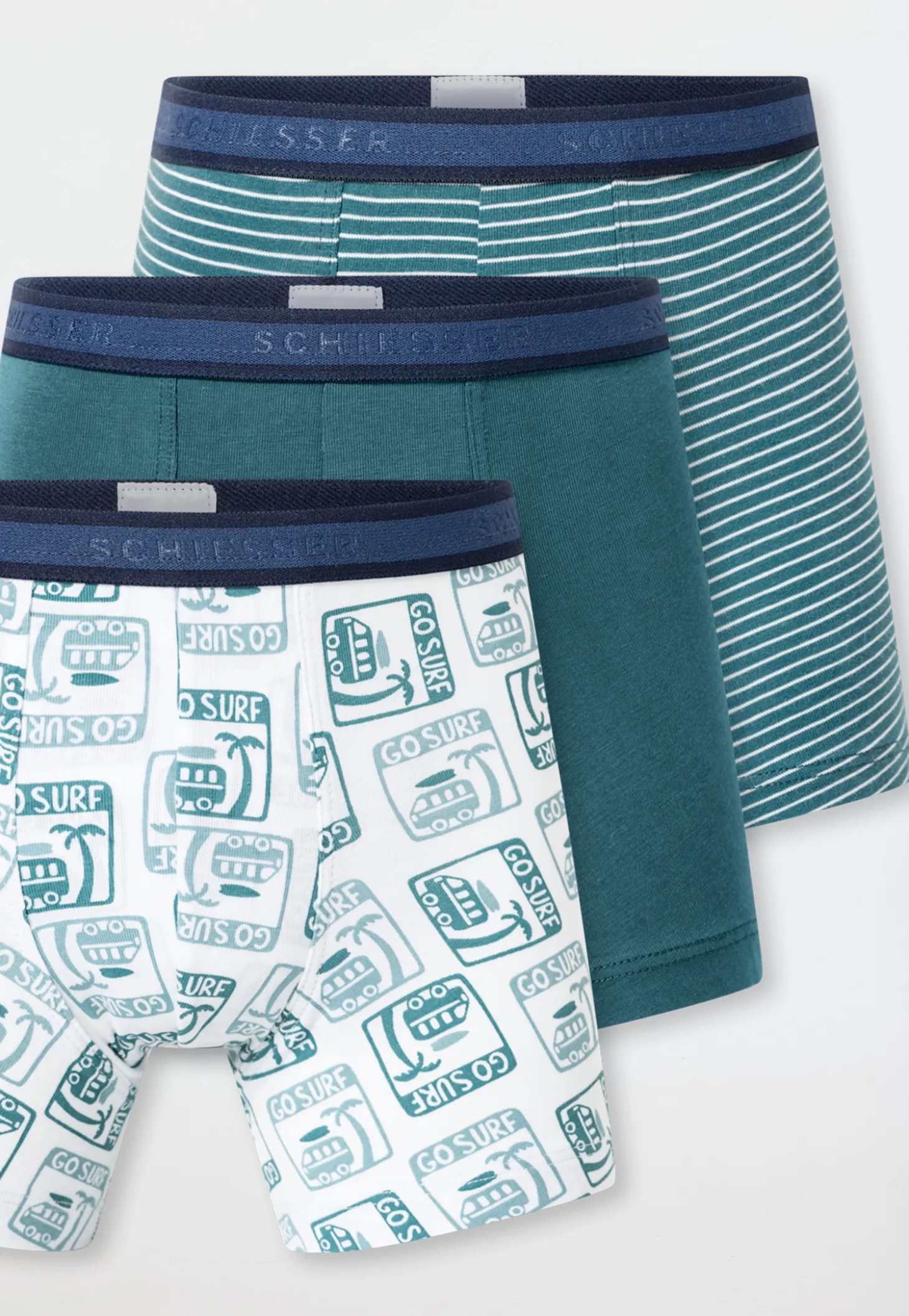 Shorts 3er-Pack Ringel Surfer mehrfarbig - 95/5
