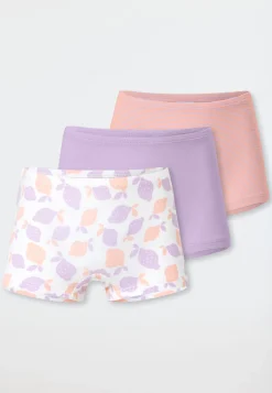 Shorts 3er-Pack Ringel Zitronen mehrfarbig - 95/5