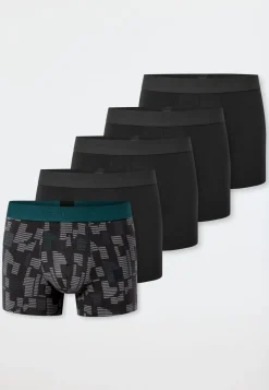 Shorts 5er-Pack schwarz/ grün gemustert - 95/5