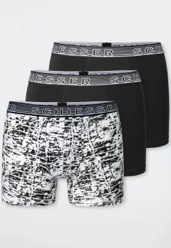Shorts 3er-Pack schwarz/ schwarz-weiß gemustert - 95/5