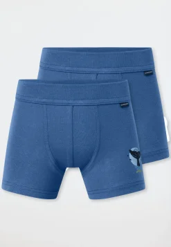 Shorts 2er-Pack Wal blau - Fine Rib