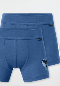 Shorts 2er-Pack Wal blau - Fine Rib