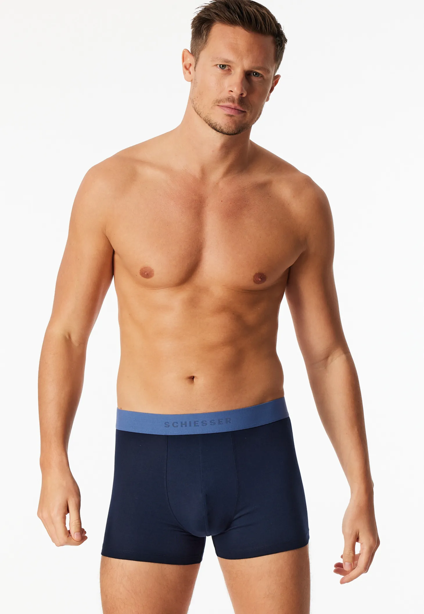 Shorts 3er-Pack Webgummibund nachtblau - 95/5