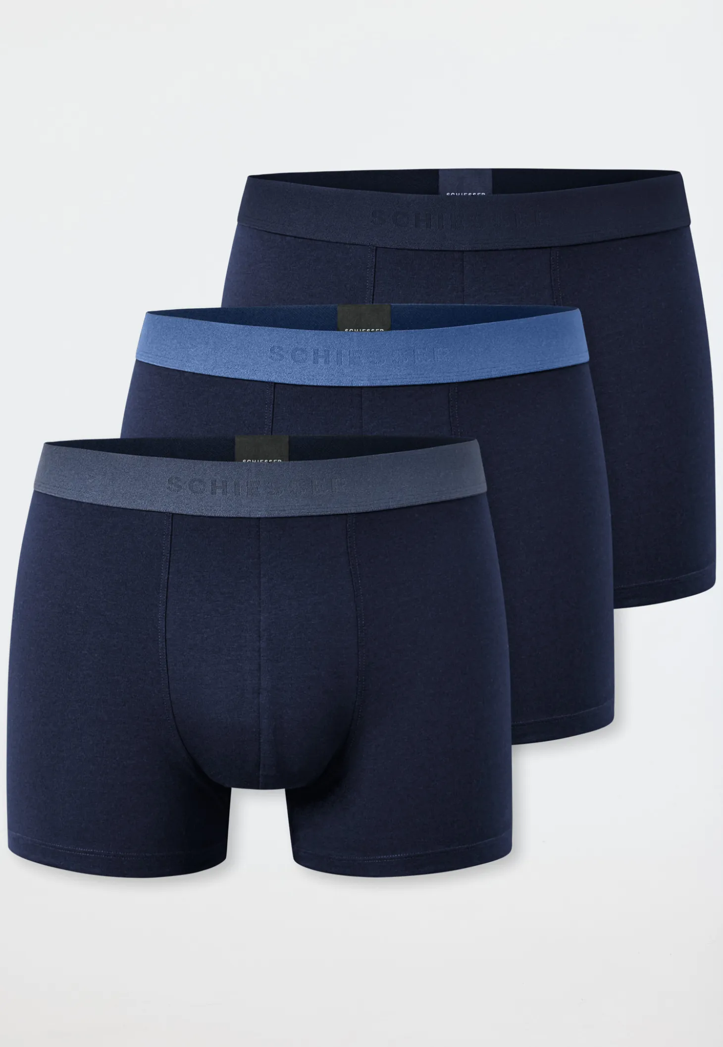 Shorts 3er-Pack Webgummibund nachtblau - 95/5