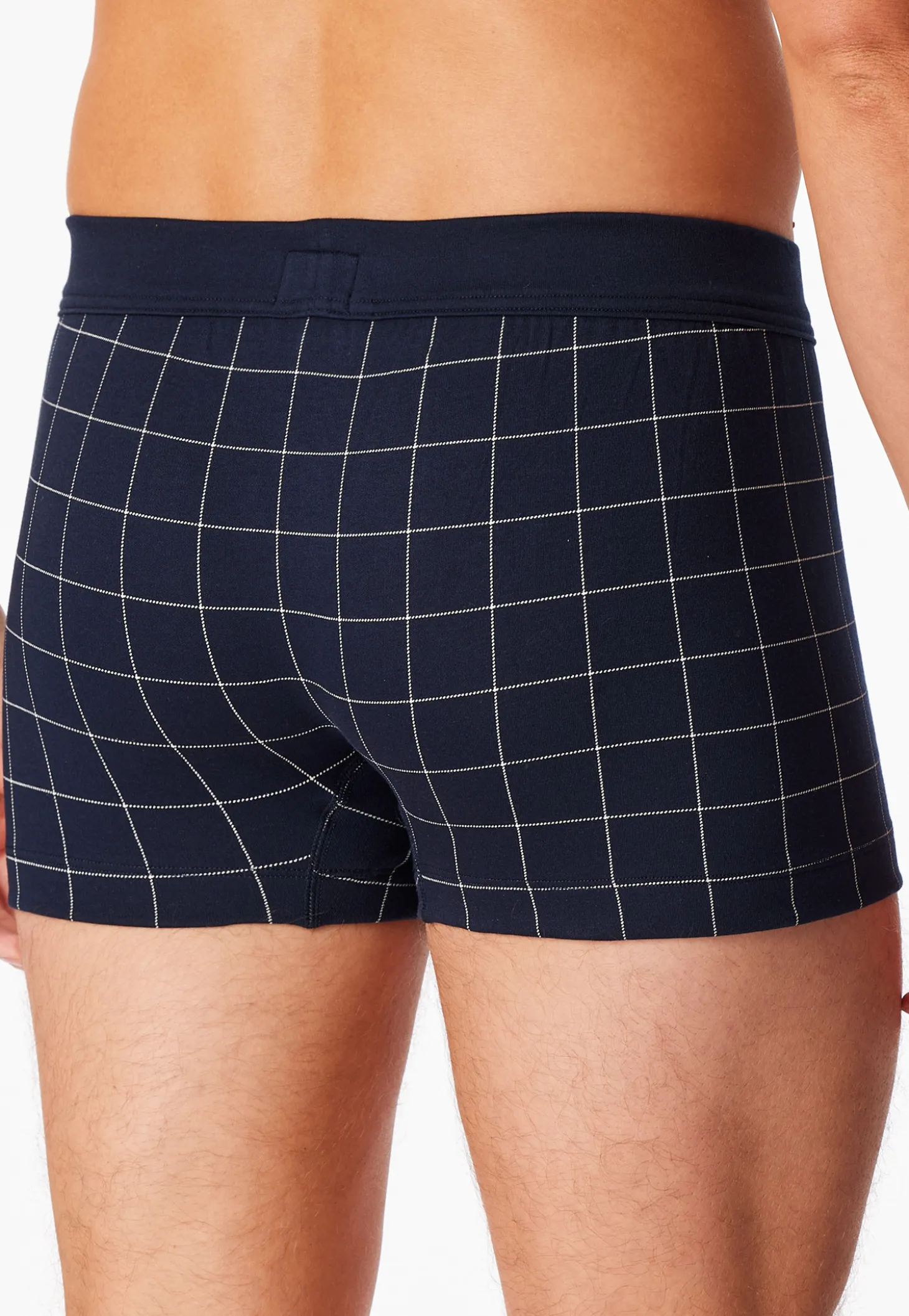 Shorts Feininterlock kariert nachtblau - Fine Interlock
