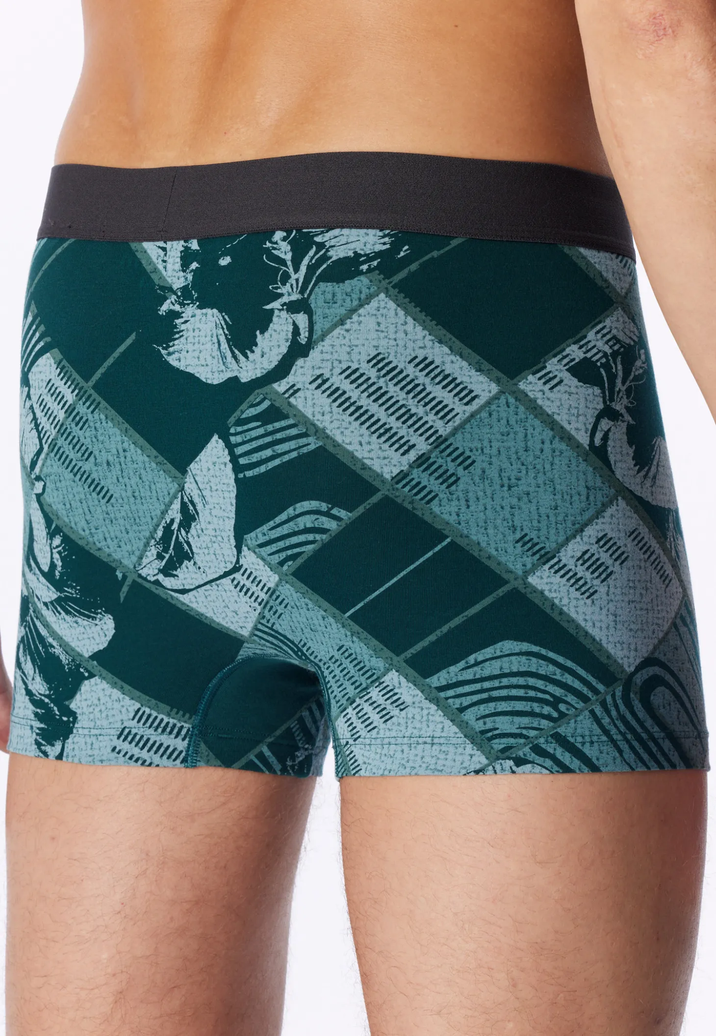 Shorts tiefseegrün gemustert - 95/5