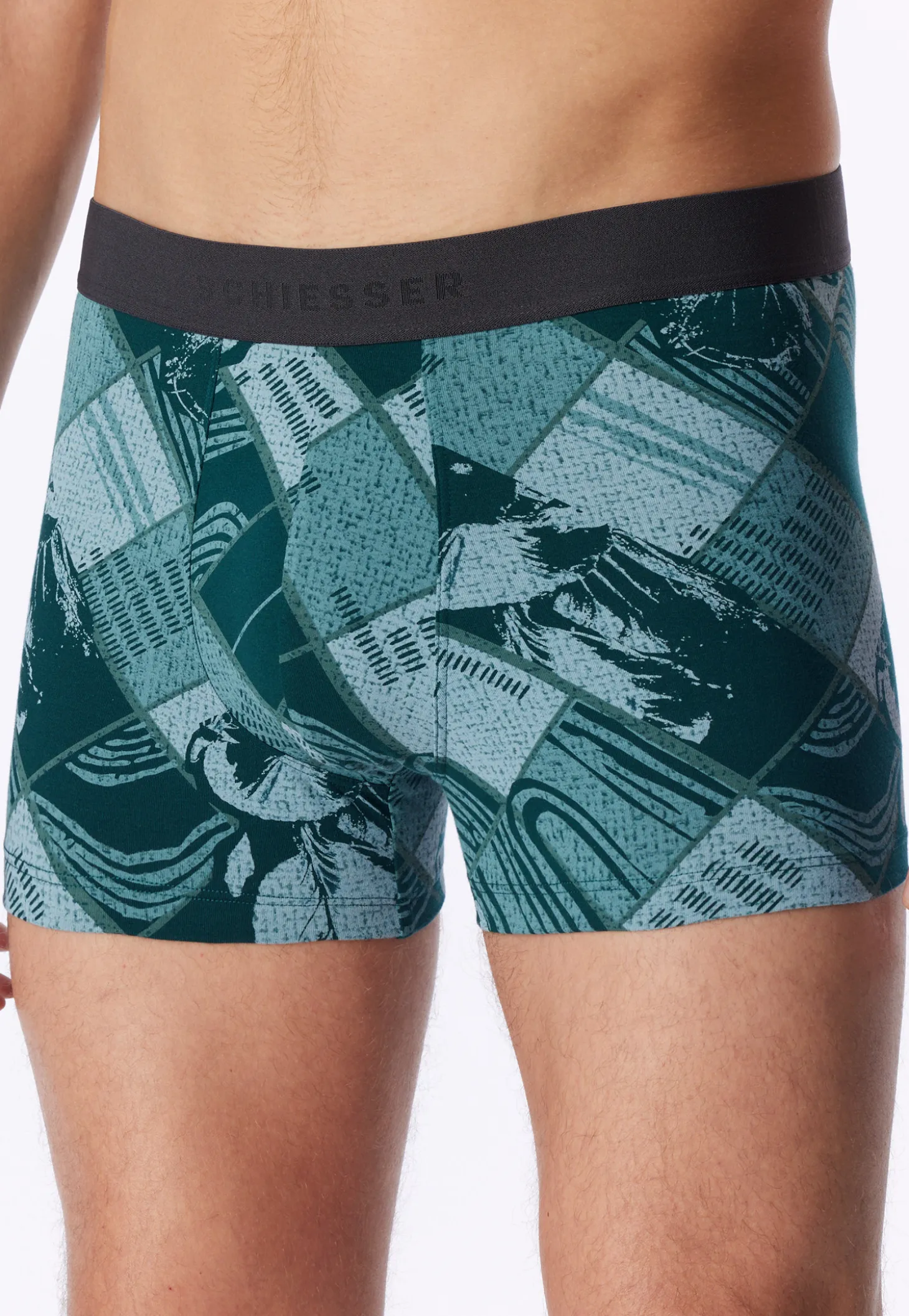 Shorts tiefseegrün gemustert - 95/5