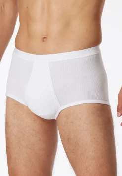 Slip mit Eingriff Doppelripp weiß - Original Classics