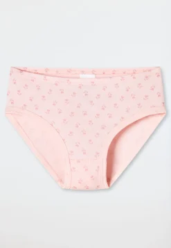 Slips 3er-Pack Blümchen rosa - Fine Rib