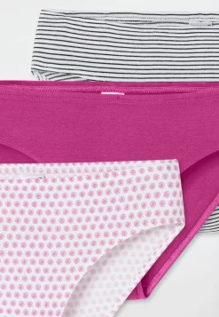 Slips 3er-Pack Ringel Blümchen mehrfarbig - 95/5