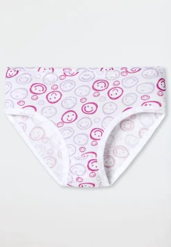 Slips 3er-Pack Smileys pink/weiß - Fine Rib