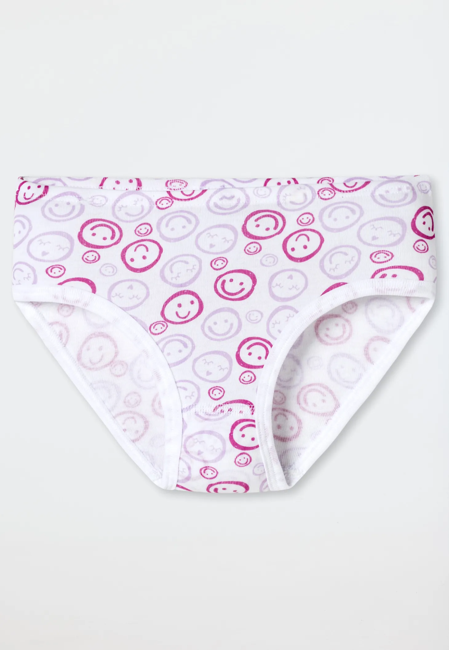 Slips 3er-Pack Smileys pink/weiß - Fine Rib