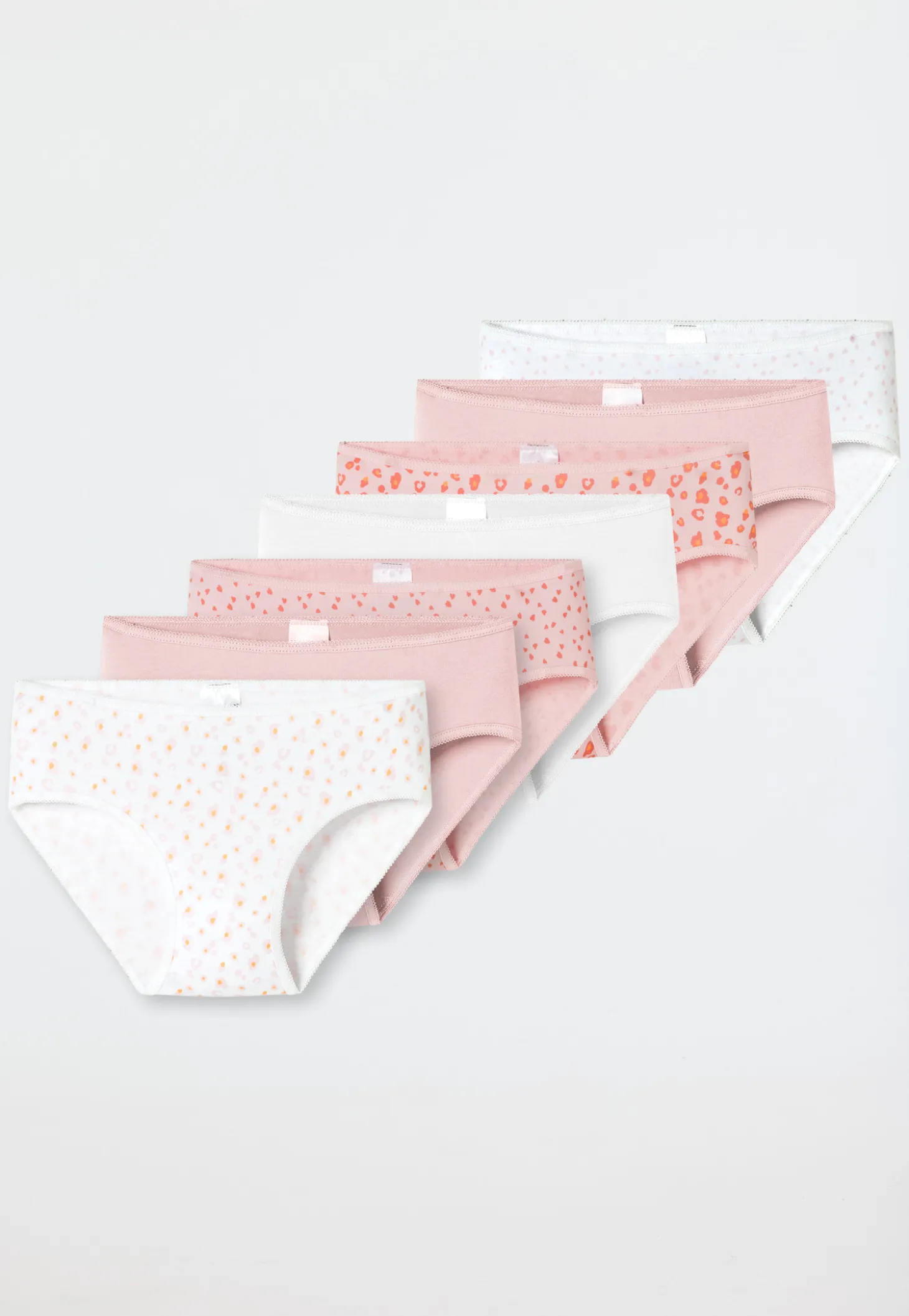 Slips 7er-Pack Softbund Herzen Leoprint mehrfarbig - 95/5