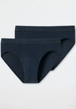 Slips 2er-Pack Webgummibund nachtblau - 95/5