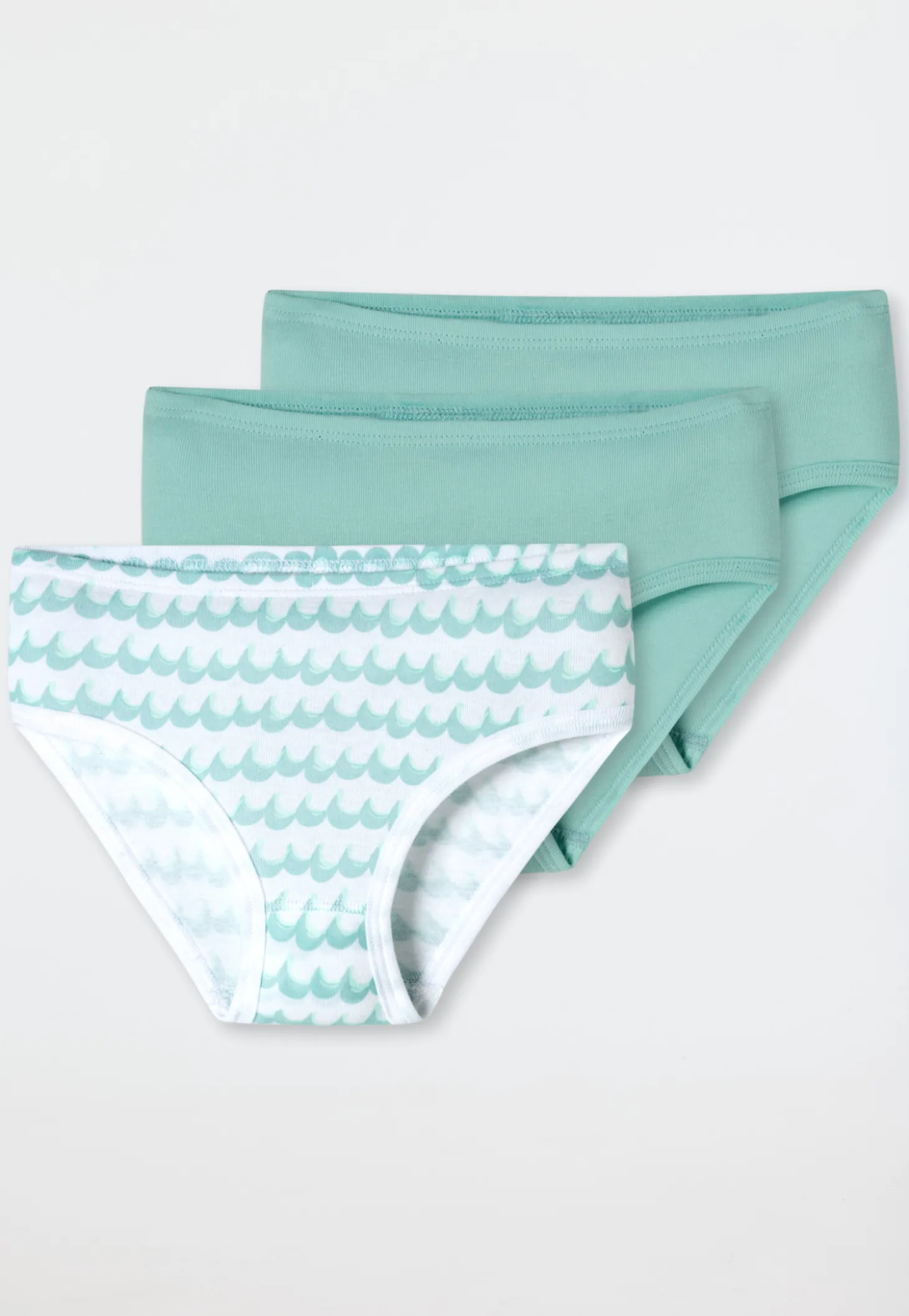 Slips 3er-Pack Wellen türkis - Fine Rib