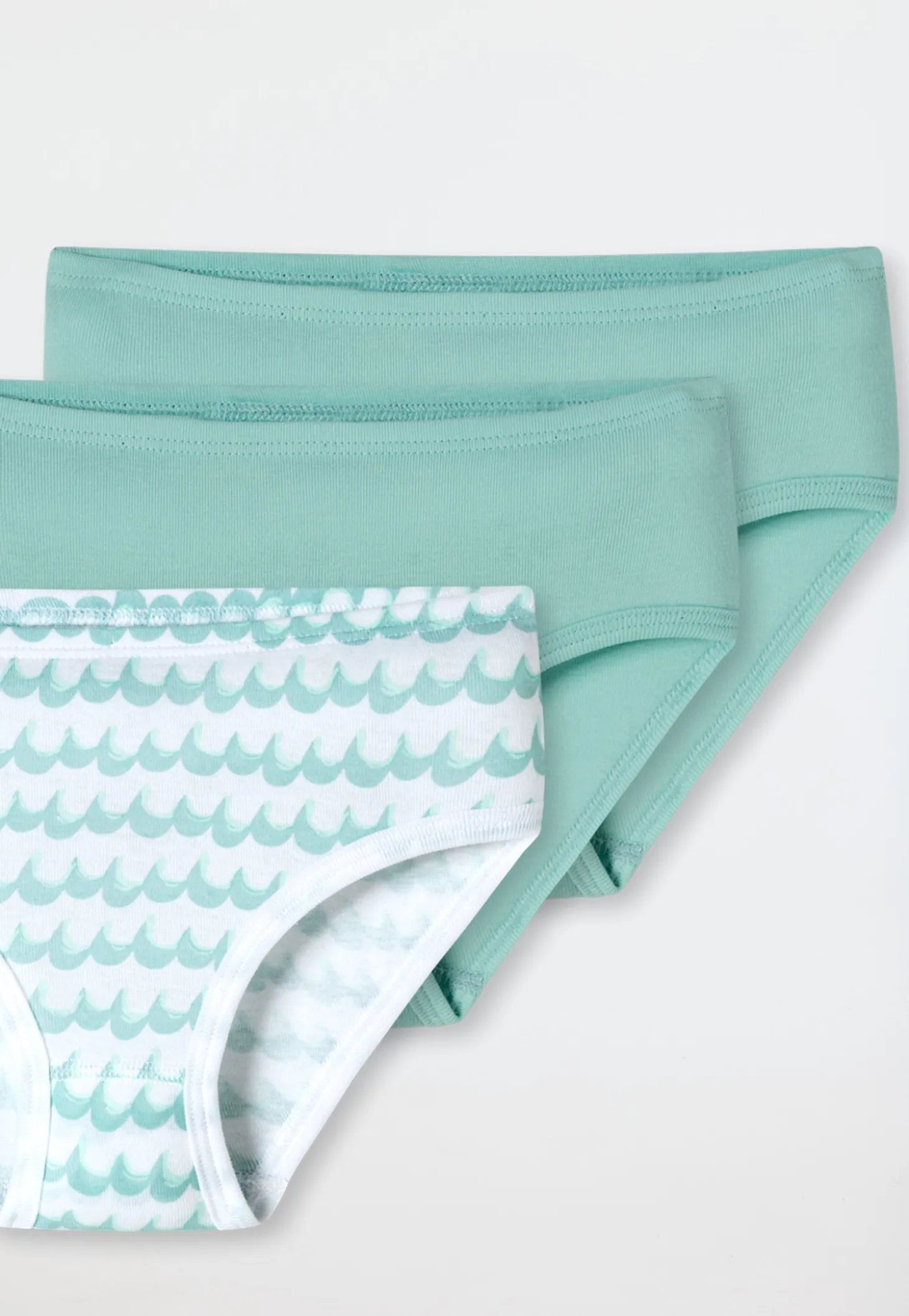 Slips 3er-Pack Wellen türkis - Fine Rib