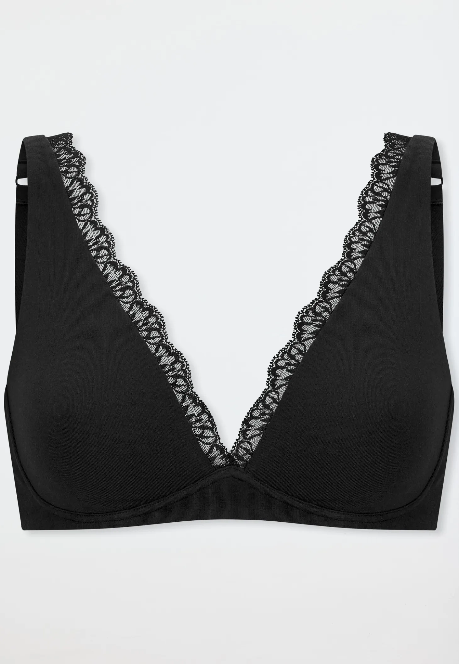 Soft-BH gemoldet ohne Bügel Spitze schwarz - Unique Cotton