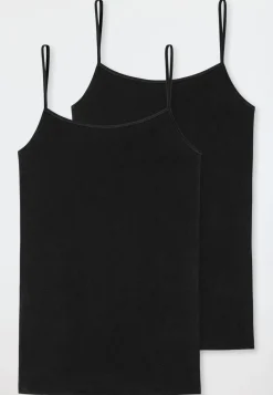Spaghetti-Top 2er-Pack schwarz - 95/5