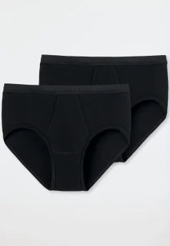 Sportslips 2er-Pack mit Eingriff Feinripp schwarz - Original Feinripp