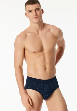 Sportslips mit Eingriff 2er-Pack navy blau kariert - Essentials
