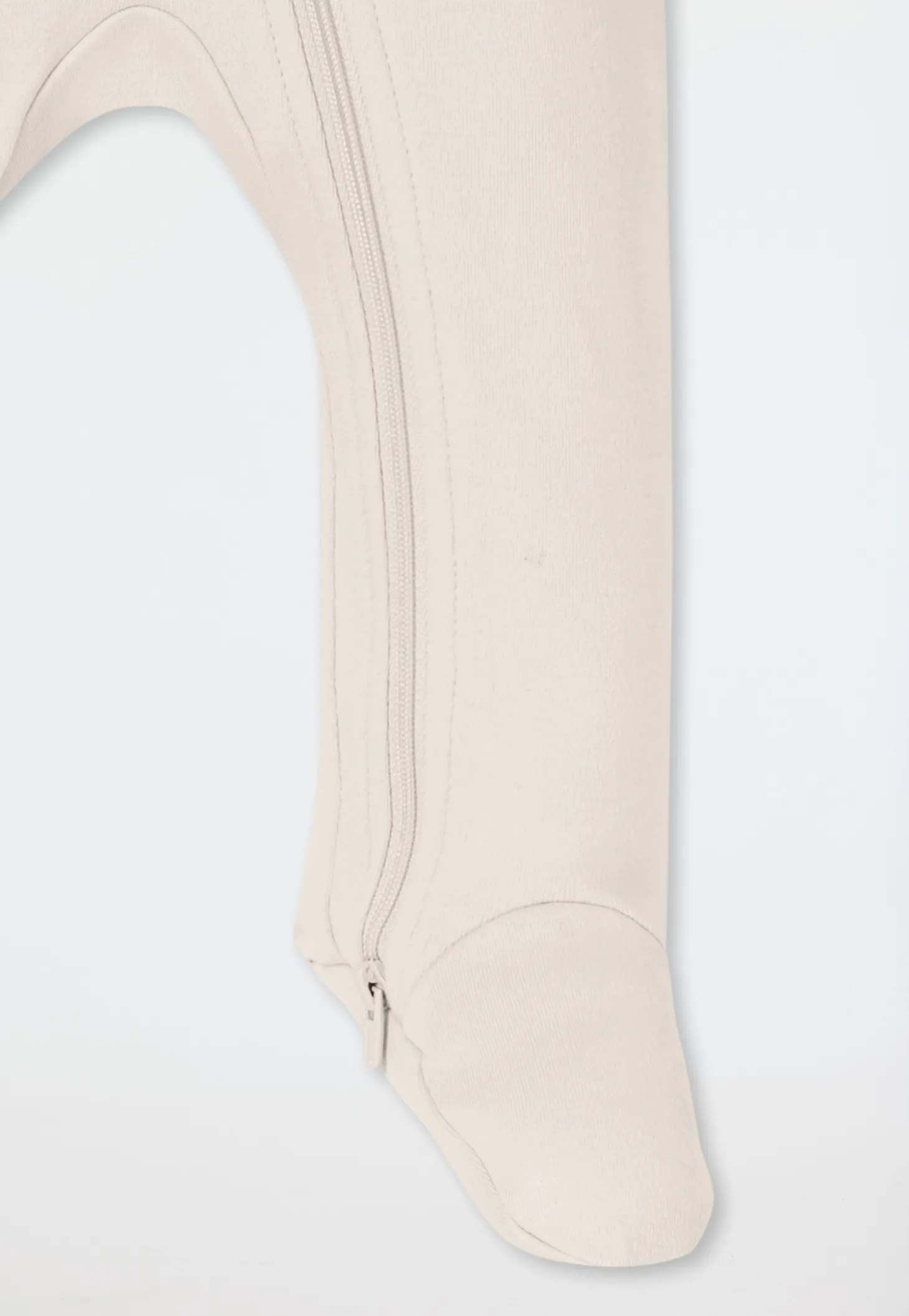 Strampler lang mit Fuß Teddybär beige-meliert - Baby
