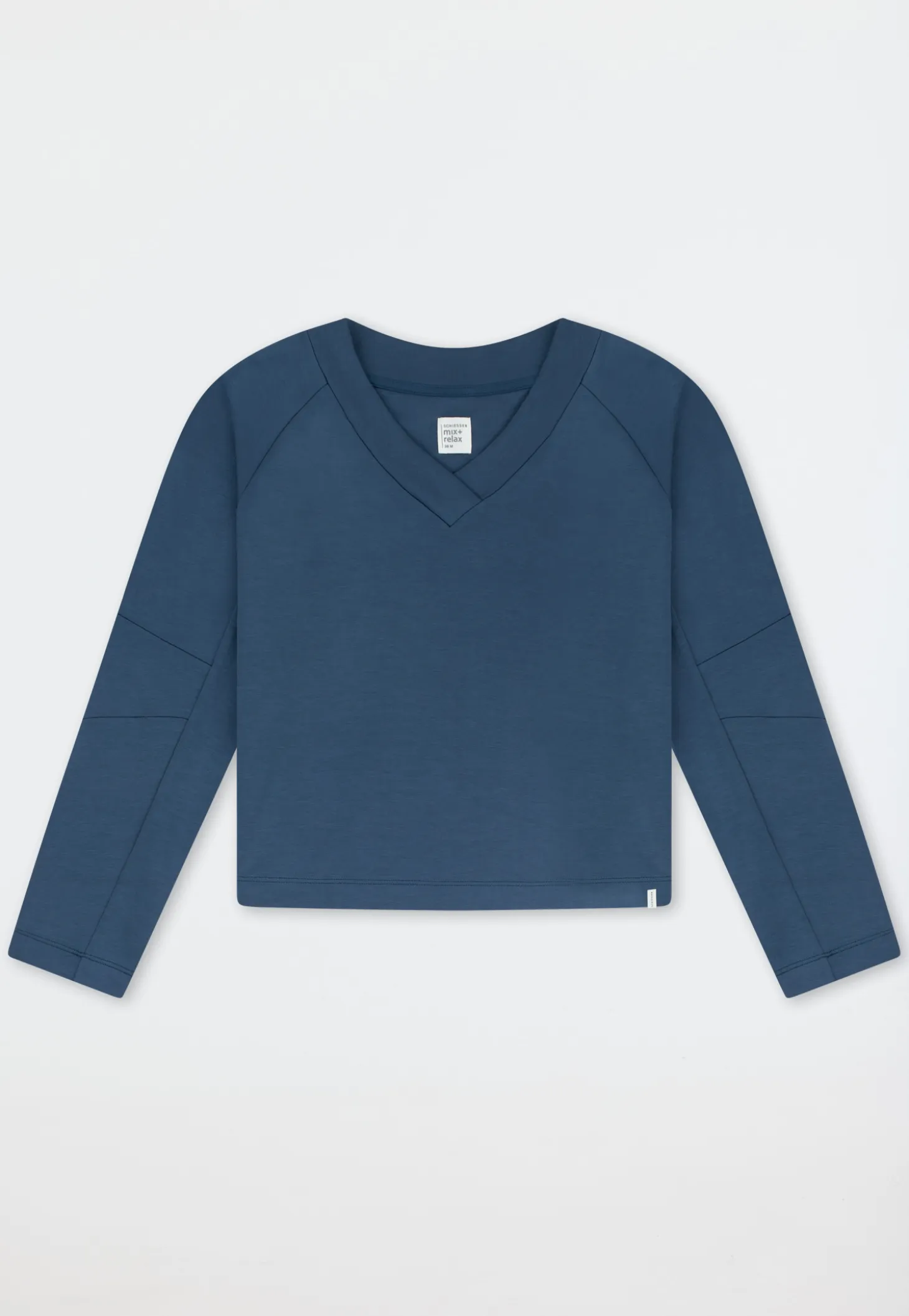 Sweatshirt langarm Doubleface V-Ausschnitt deep blue - Mix+Relax
