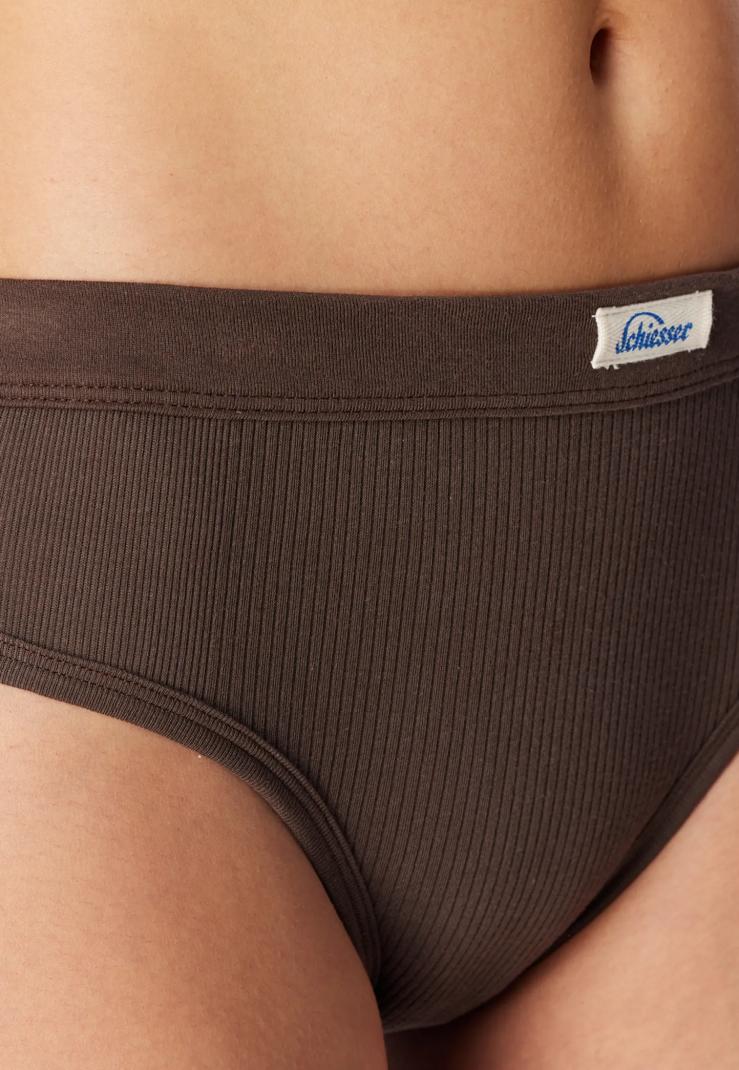 Tai-Slip Feinripp dunkelbraun - Revival Paula