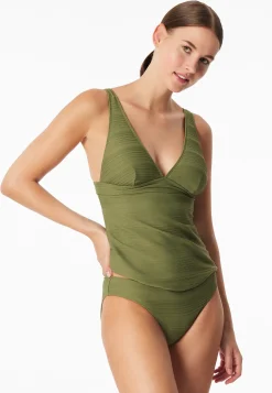Tankini-Top Streifen oliv - Aqua