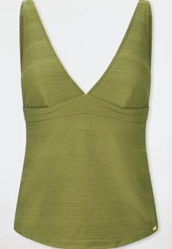 Tankini-Top Streifen oliv - Aqua