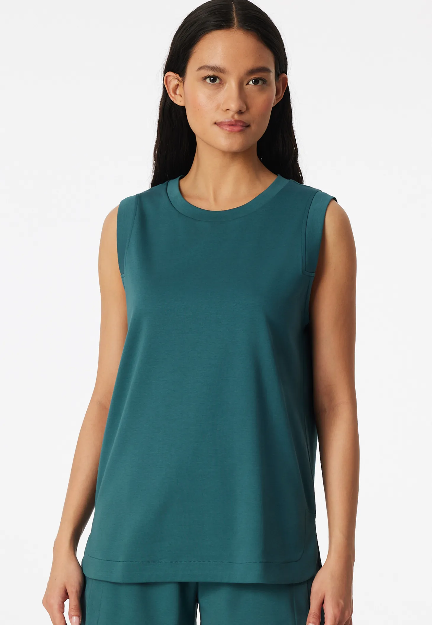 Tanktop merzerisierter Interlock grün - Mix+Relax