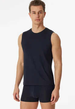 Tank Top modische Schnittform blauschwarz - Long Life Soft