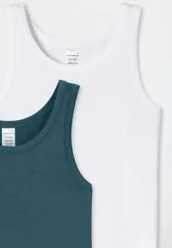 Tanktops 2er-Pack grün/ weiß - 95/5