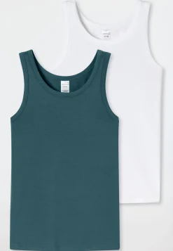 Tanktops 2er-Pack grün/ weiß - 95/5