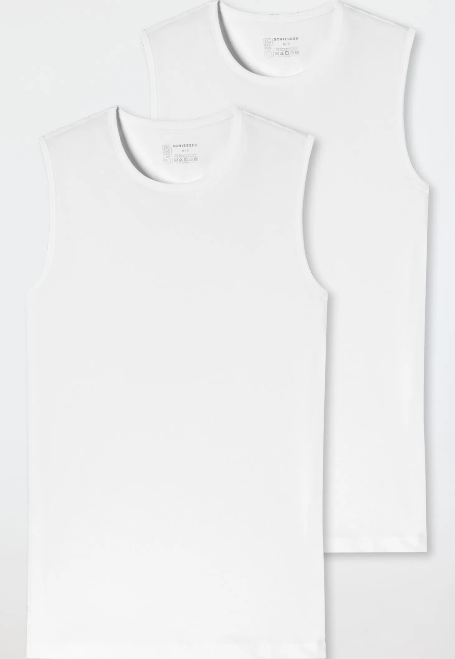 Tank Tops 2er-Pack Rundhals weiß – 95/5