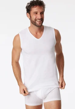 Tank Tops 2er-Pack V-Ausschnitt weiß - 95/5