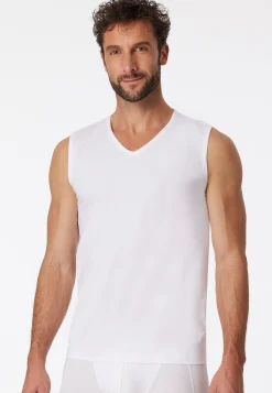 Tank Tops 2er-Pack V-Ausschnitt weiß - 95/5