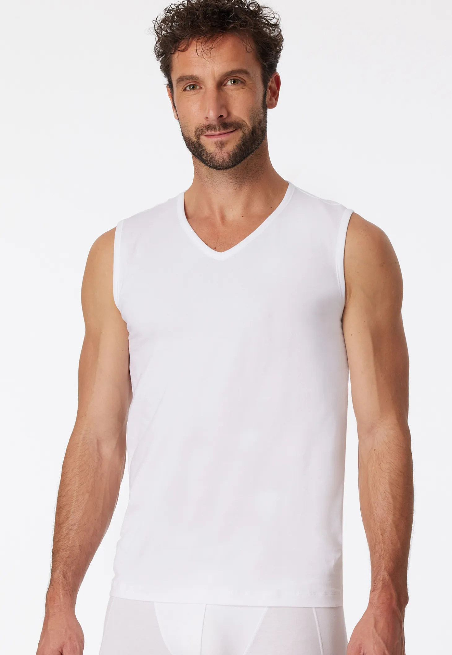 Tank Tops 2er-Pack V-Ausschnitt weiß - 95/5