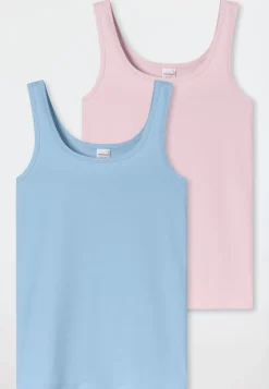 Tops 2er-Pack blau/ rosa - 95/5