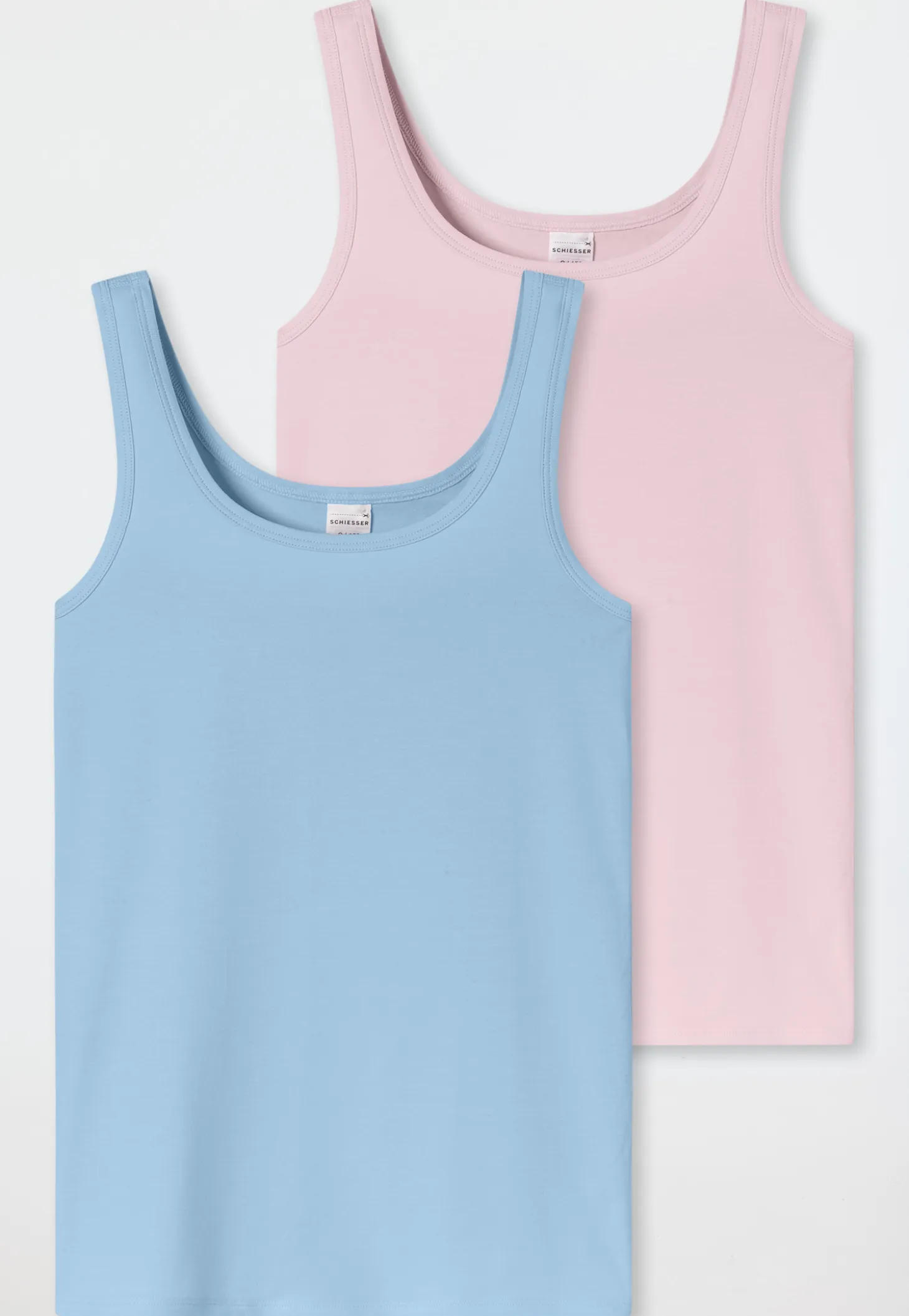 Tops 2er-Pack blau/ rosa - 95/5