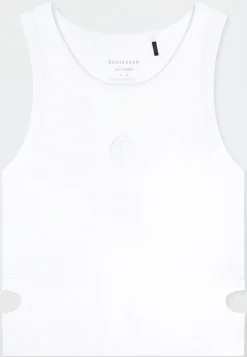 Trägertop Doppelripp Cutouts weiß - SCHIESSER 150 Years