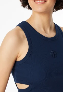 Trägertop Doppelripp Cutouts admiralblau - SCHIESSER 150 Years