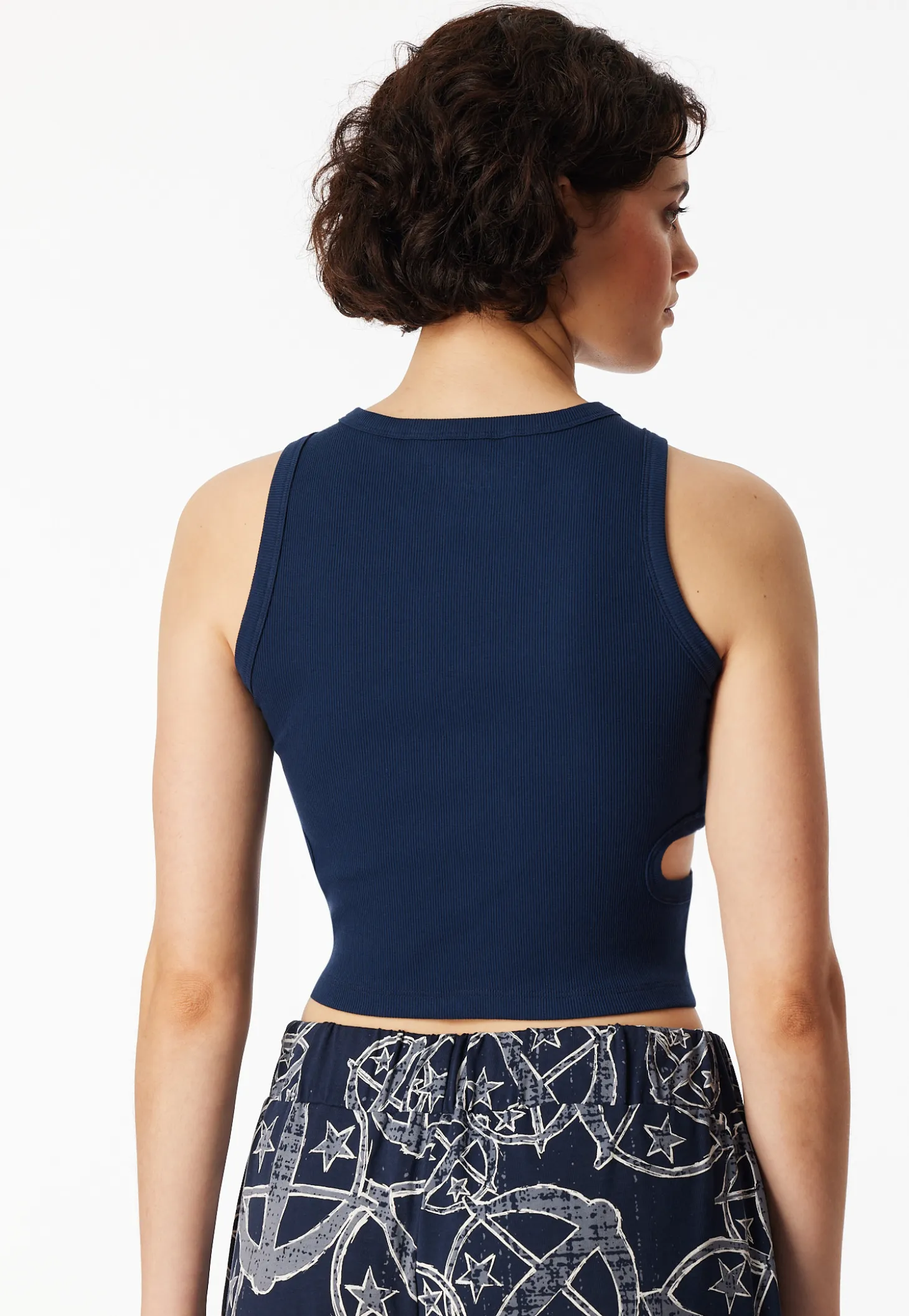 Trägertop Doppelripp Cutouts admiralblau - SCHIESSER 150 Years