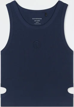 Trägertop Doppelripp Cutouts admiralblau - SCHIESSER 150 Years