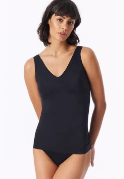 Trägertop Microfaser herausnehmbare Pads schwarz - Invisible Soft