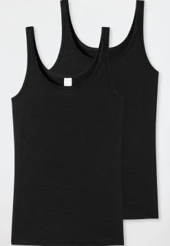 Trägertops 2er-Pack schwarz - Modal Essentials