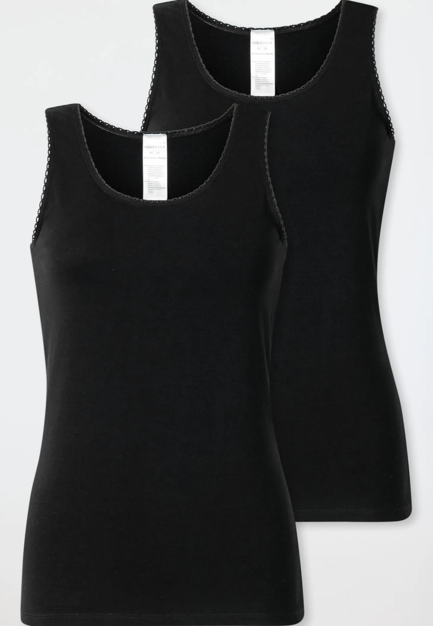 Trägertops 2er-Pack Spitze schwarz - Modern Multipacks