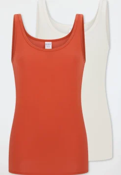 Trägertops 2er-Pack terracotta/creme - Modal Essentials