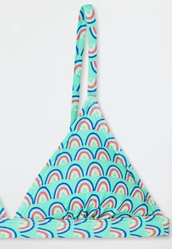 Triangel Bikini Set Regenbögen UV-Schutz 40+ blaugrün - Aqua