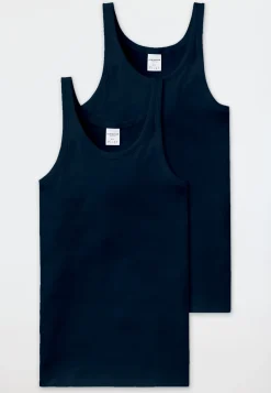 Unterhemden 2er-Pack navy - Essentials Feinripp