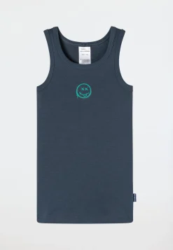 Unterhemden 2er-Pack Smiley dunkelblau - Fine Rib